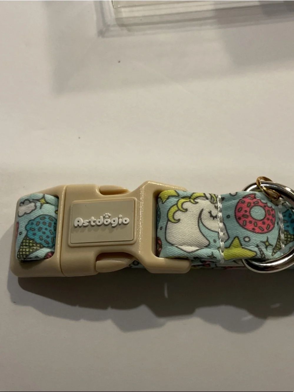 Astdogio Printed Adjustable Dog Collar in Cream & Multicolor